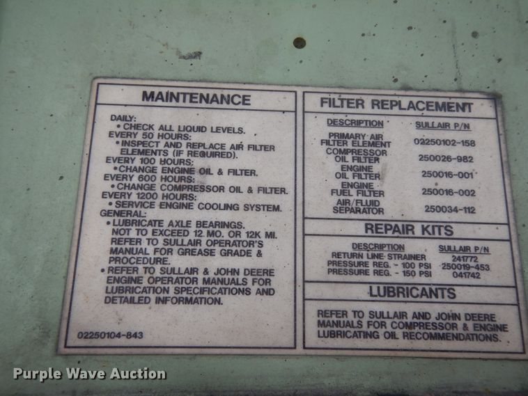 image for item DJ6674 Sullair  air compressor