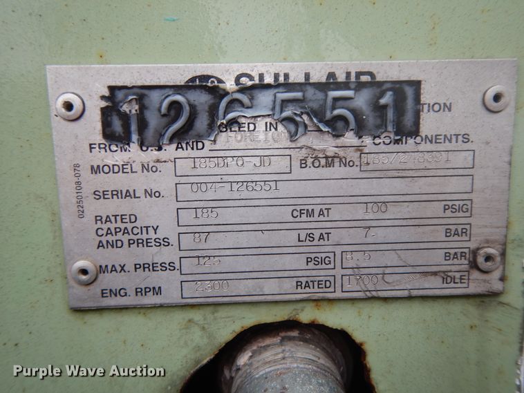 image for item DJ6674 Sullair  air compressor