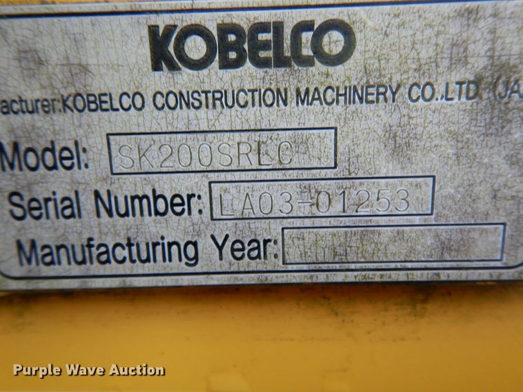 image for item DJ6675 2004 Kobelco 200SRLC  excavator