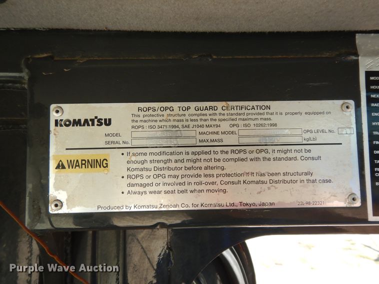 image for item DJ6693 2008 Komatsu PC50MR  mini excavator