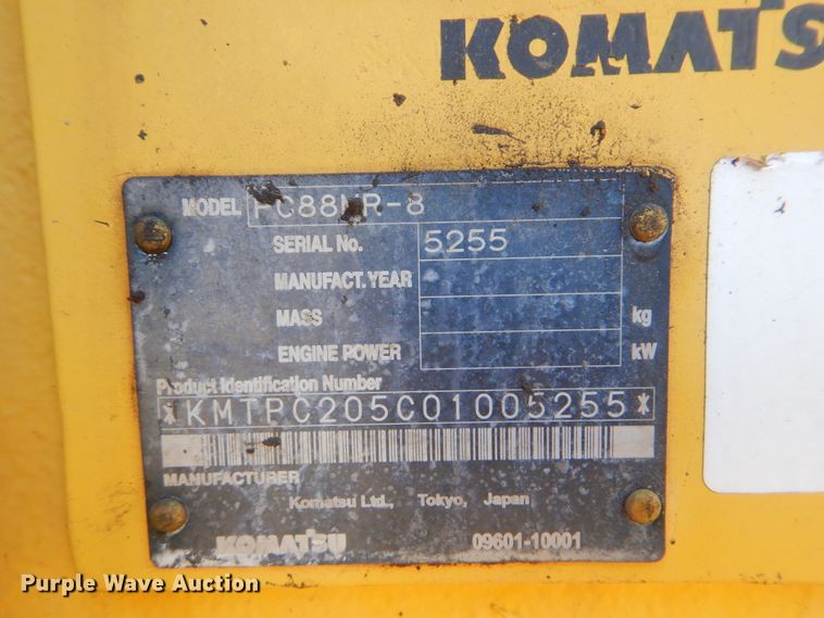image for item DJ8501 2009 Komatsu PC88MR-8  mini excavator