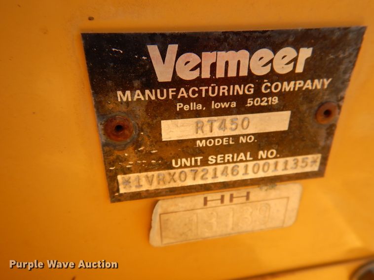 image for item DY9584 2006 Vermeer RT450  trencher
