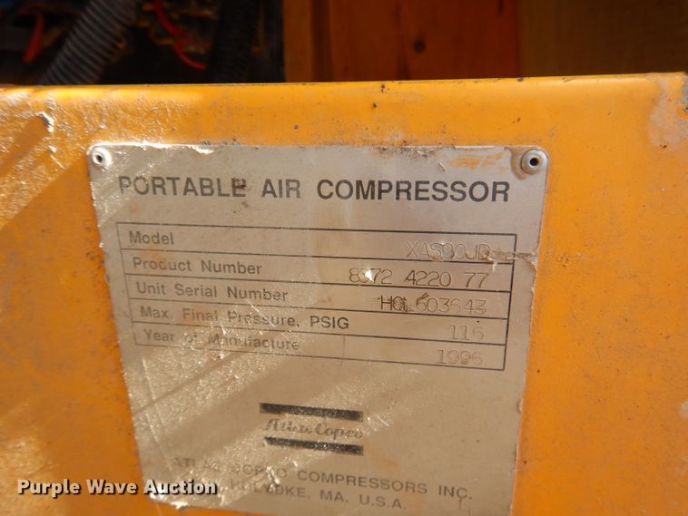 image for item DY9586 1996 Atlas Copco XAS96JD  air compressor