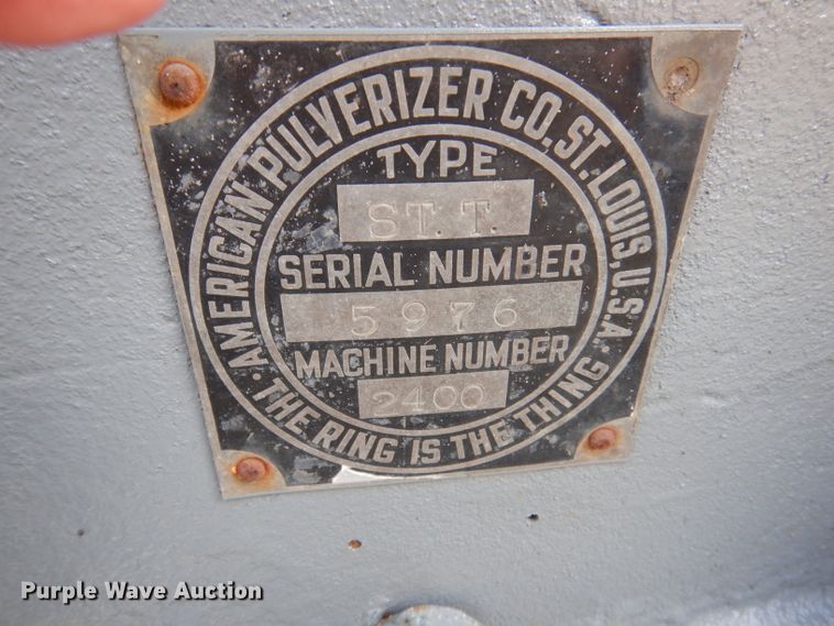 image for item DY9592 American Pulverizer 2400  ring mill