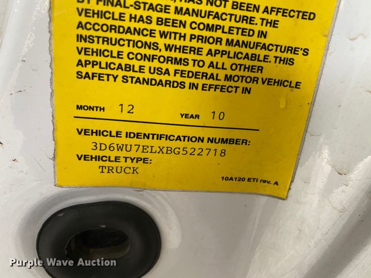 image for item HA9667 2011 Dodge Ram 5500  bucket truck