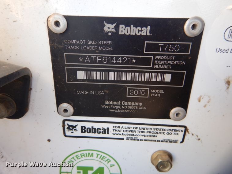 image for item HF9055 2015 Bobcat T750  tracked skid steer loader