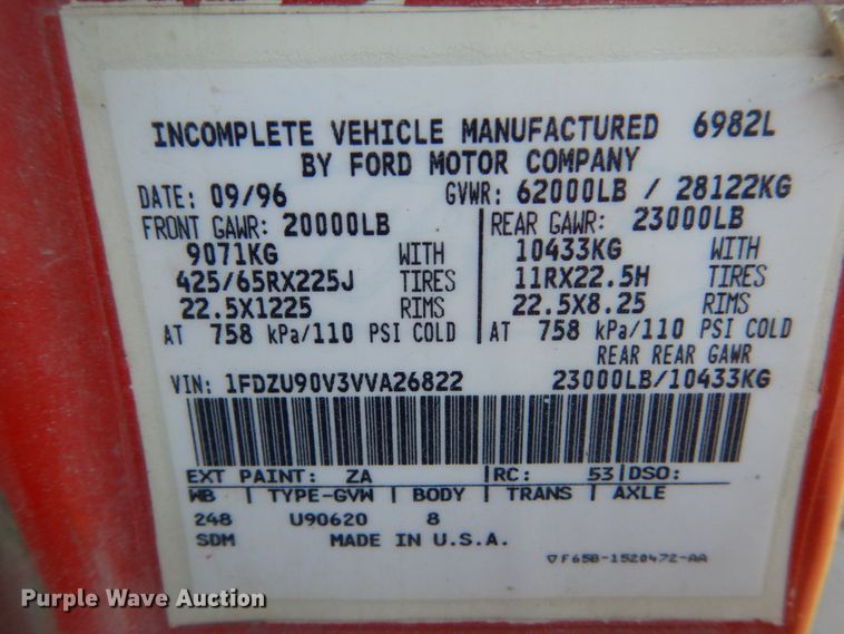 image for item HS9416 1997 Ford LTA9000  ready mix truck