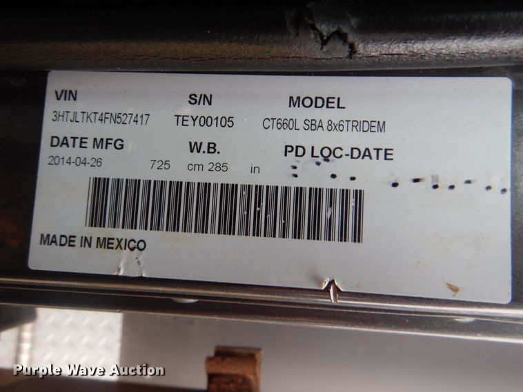 image for item HX9008 2015 Caterpillar CT660  vacuum truck