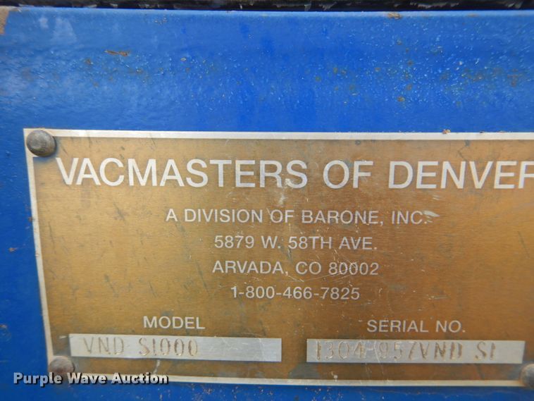 image for item HX9011 2013 Vacmasters VNDS1000 vacuum excavator