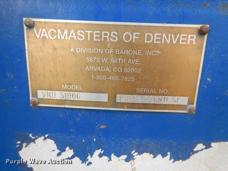 image for item HX9011 2013 Vacmasters VNDS1000 vacuum excavator