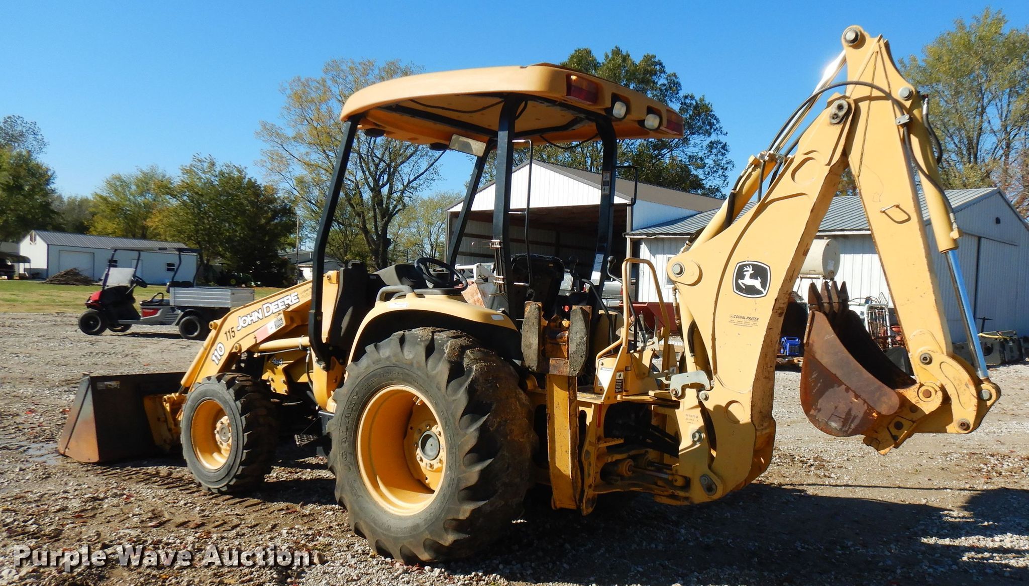2008 John Deere 110 backhoe in Fredonia, KS Item FW9872 sold Purple