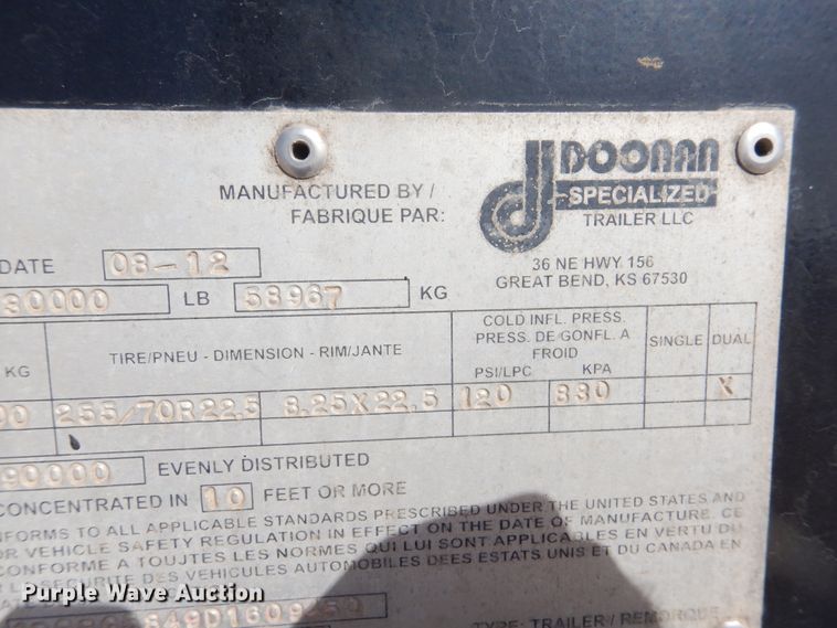 image for item DG8285 2013 Doonan oilfield trailer