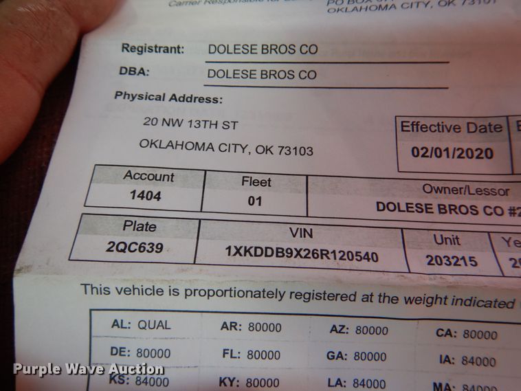 image for item DJ0326 2006 Kenworth T800  semi truck