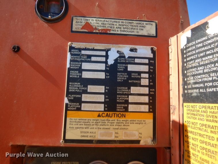 image for item DJ2051 1998 Snorkel TB80  boom lift