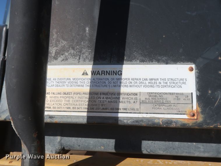 image for item DJ2250 2000 Caterpillar 950G  wheel loader