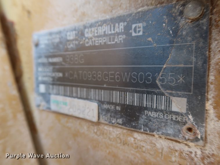 image for item DJ2254 2002 Caterpillar 938G  wheel loader