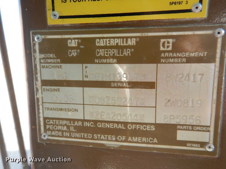 image for item DJ2257 1990 Caterpillar 12G  motor grader