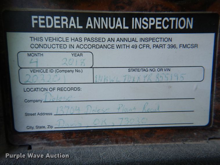 image for item DJ2261 2000 Kenworth W900  water truck