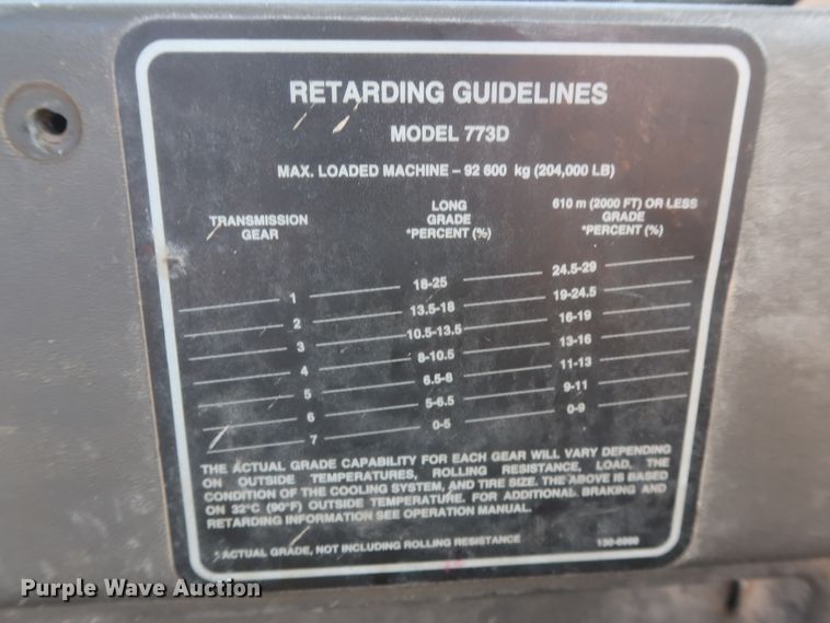 image for item DJ2272 1997 Caterpillar 773D  haul truck