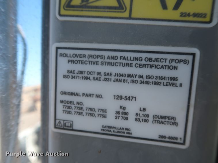 image for item DJ2272 1997 Caterpillar 773D  haul truck