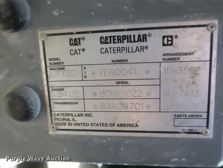 image for item DJ2272 1997 Caterpillar 773D  haul truck