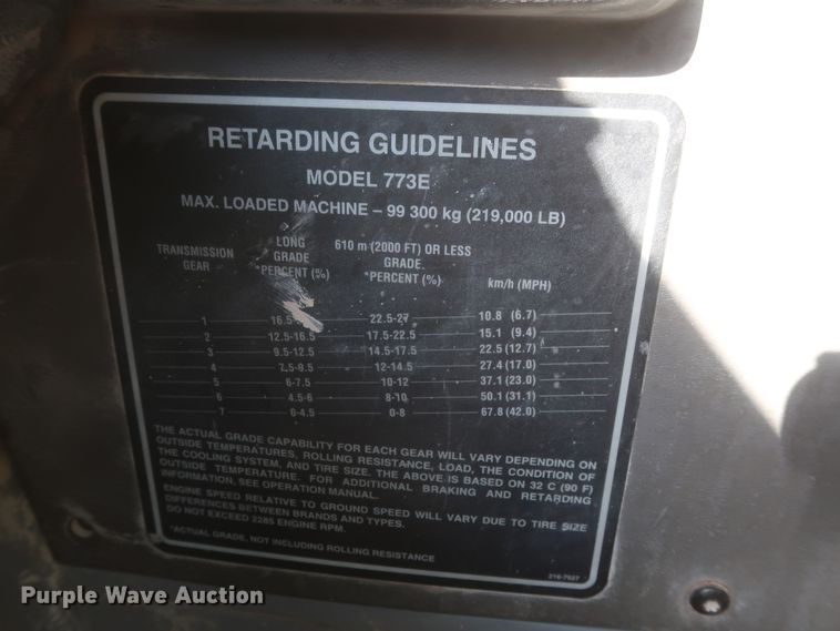 image for item DJ2278 2006 Caterpillar 773E  haul truck