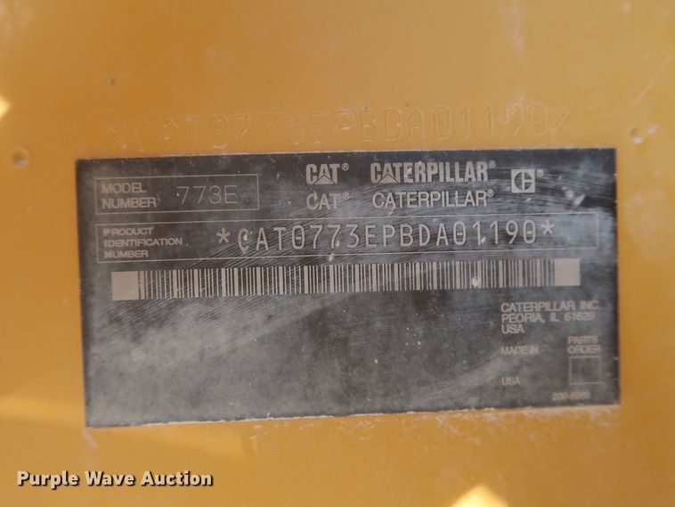 image for item DJ2278 2006 Caterpillar 773E  haul truck