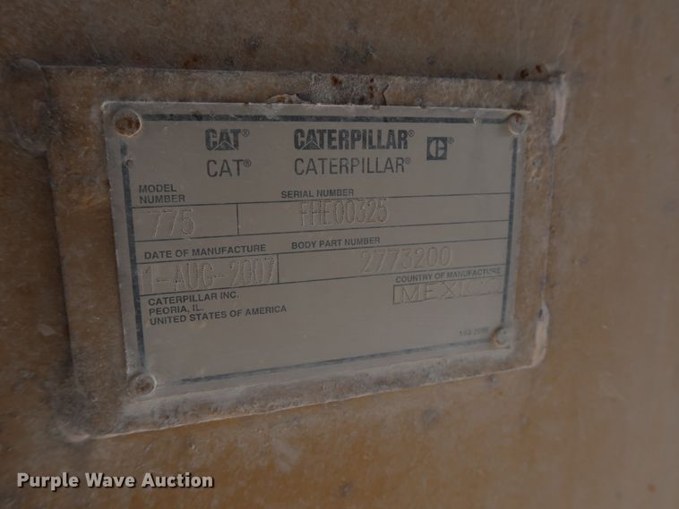 image for item DJ2279 2007 Caterpillar 775F  haul truck