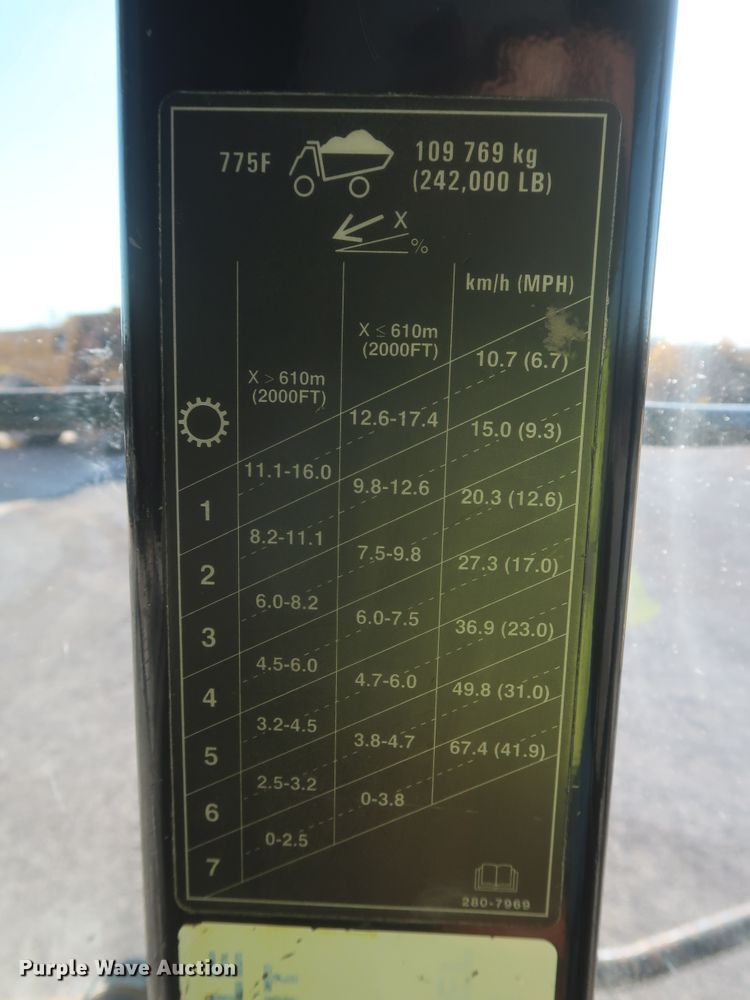 image for item DJ2279 2007 Caterpillar 775F  haul truck