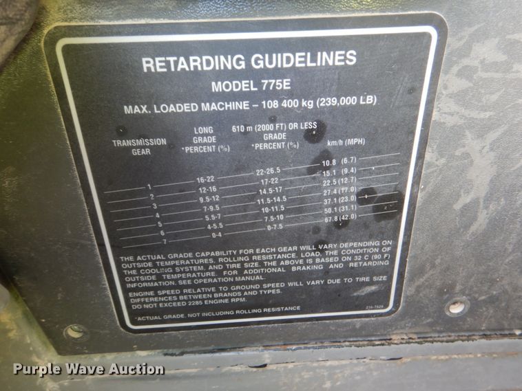 image for item DJ2280 2005 Caterpillar 775E  haul truck