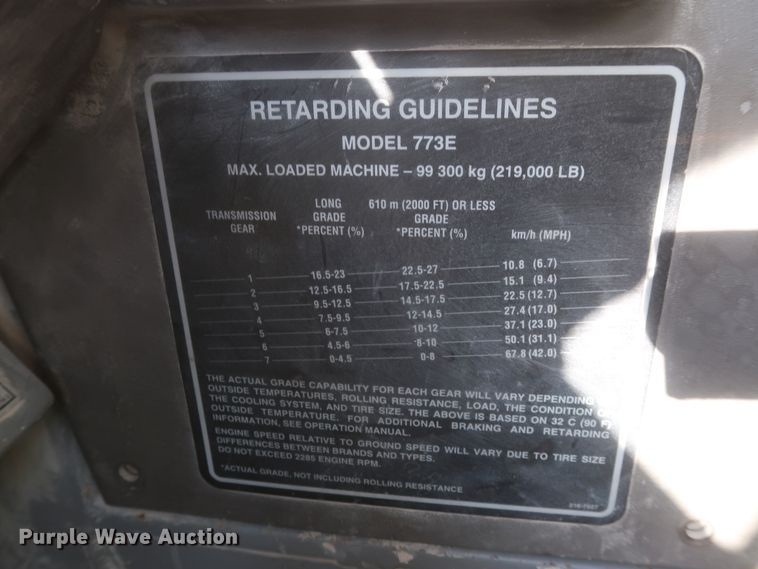 image for item DJ2281 2006 Caterpillar 773E  haul truck