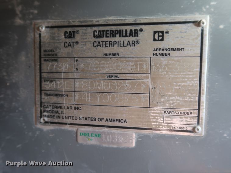 image for item DJ2282 1999 Caterpillar 773D  water wagon