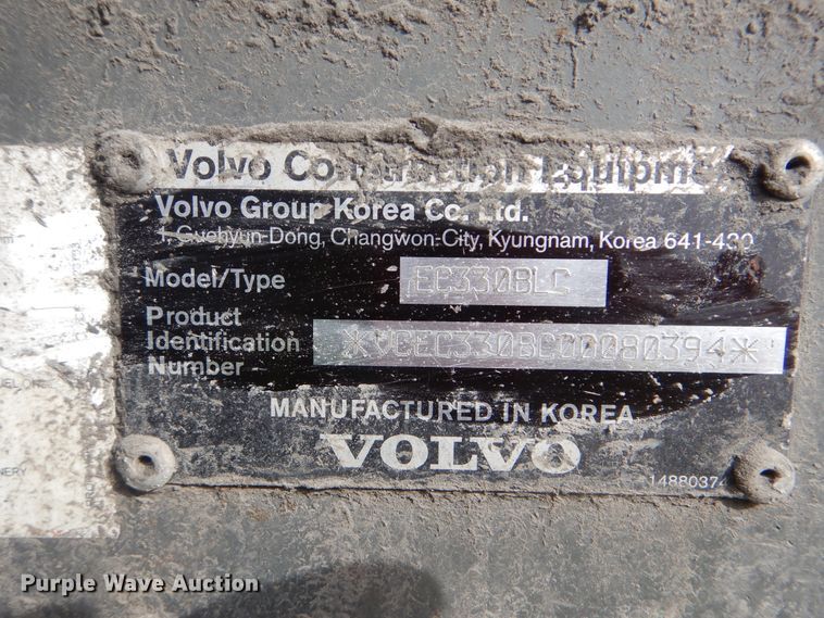 image for item DJ8511 2007 Volvo EC330B LC  excavator