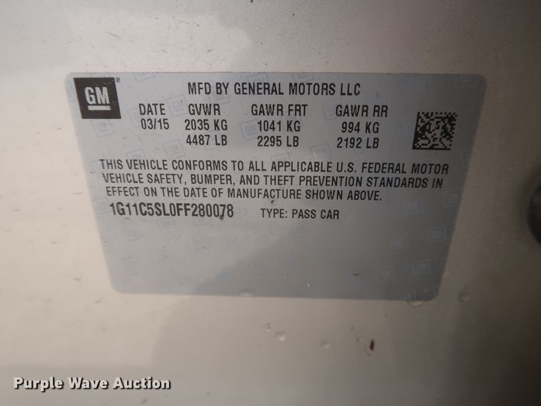 image for item HW9059 2015 Chevrolet Malibu LT