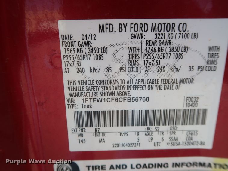 image for item HW9066 2012 Ford F150 XLT  SuperCrew pickup truck