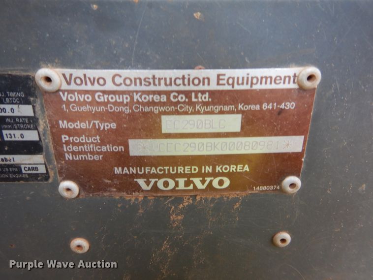 image for item HW9128 2007 Volvo EC290B LC  excavator