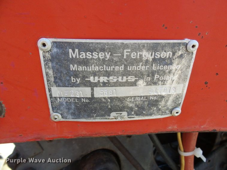 image for item DC2889 1989 Massey Ferguson 231  tractor