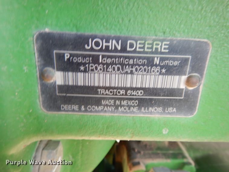 image for item DH0174 2010 John Deere 6140D  MFWD tractor