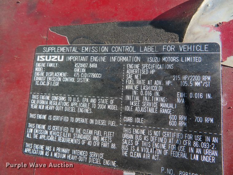 image for item DH3981 2004 Chevrolet C7500  fertilizer delivery truck