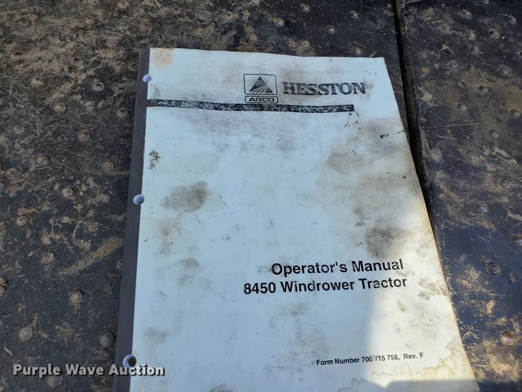 image for item DJ3163 2002 Hesston 8450  windrower