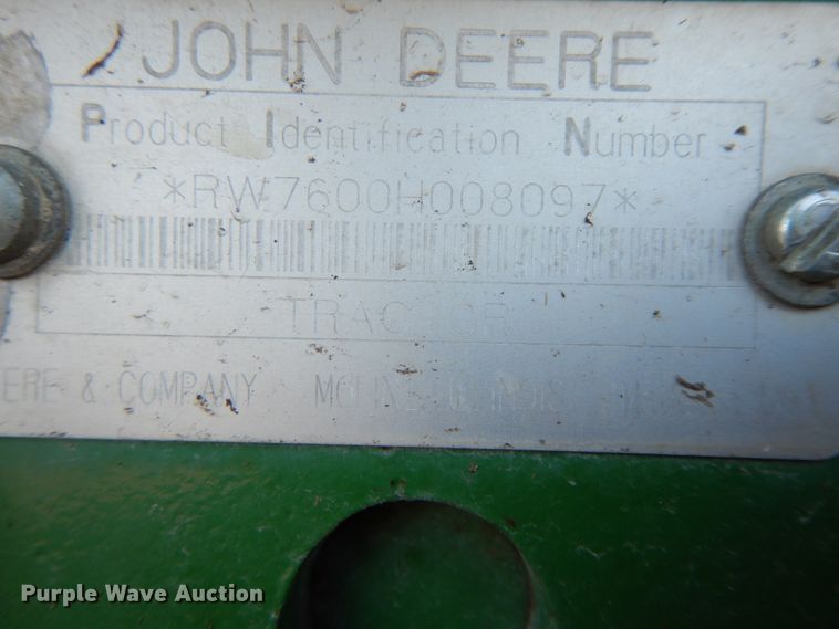 image for item FG9695 1996 John Deere 7600  tractor
