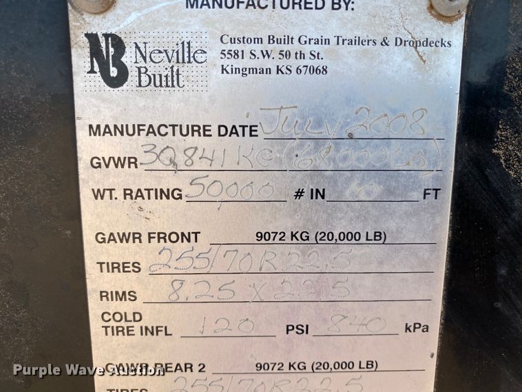 image for item DJ4771 2009 Neville sprayer trailer