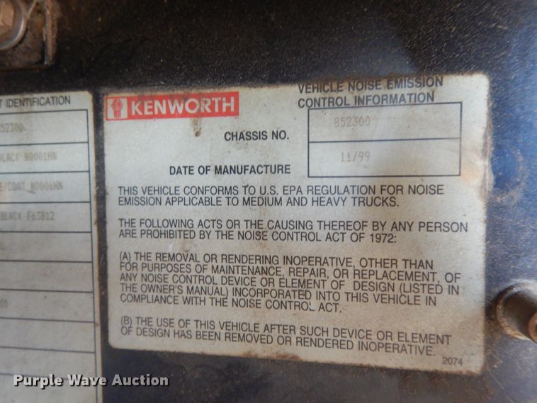 image for item DF6731 2000 Kenworth T600  semi truck