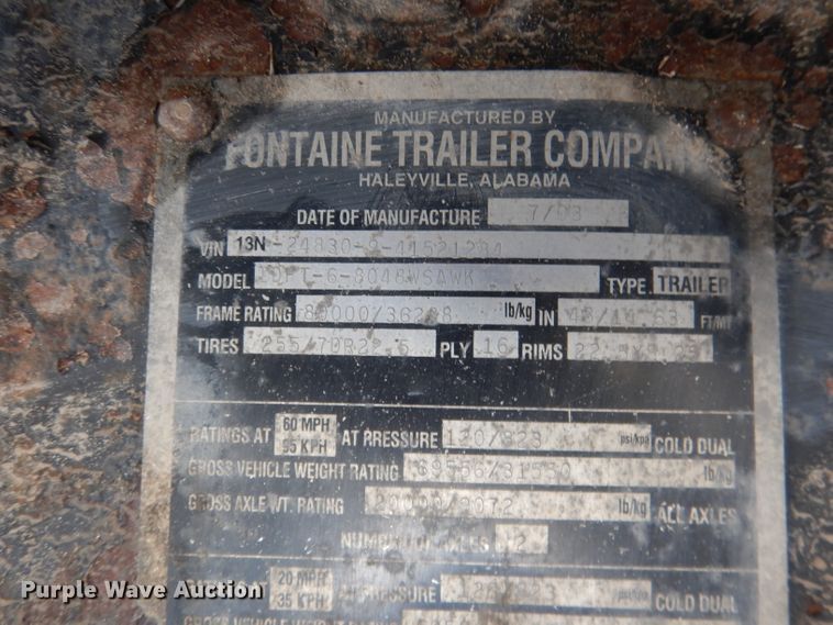 image for item DG4655 2004 Fontaine drop deck trailer