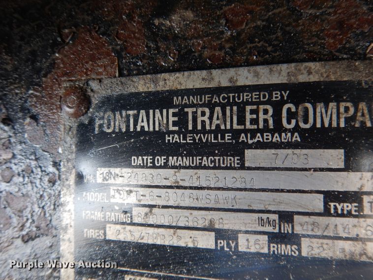 image for item DG4655 2004 Fontaine drop deck trailer
