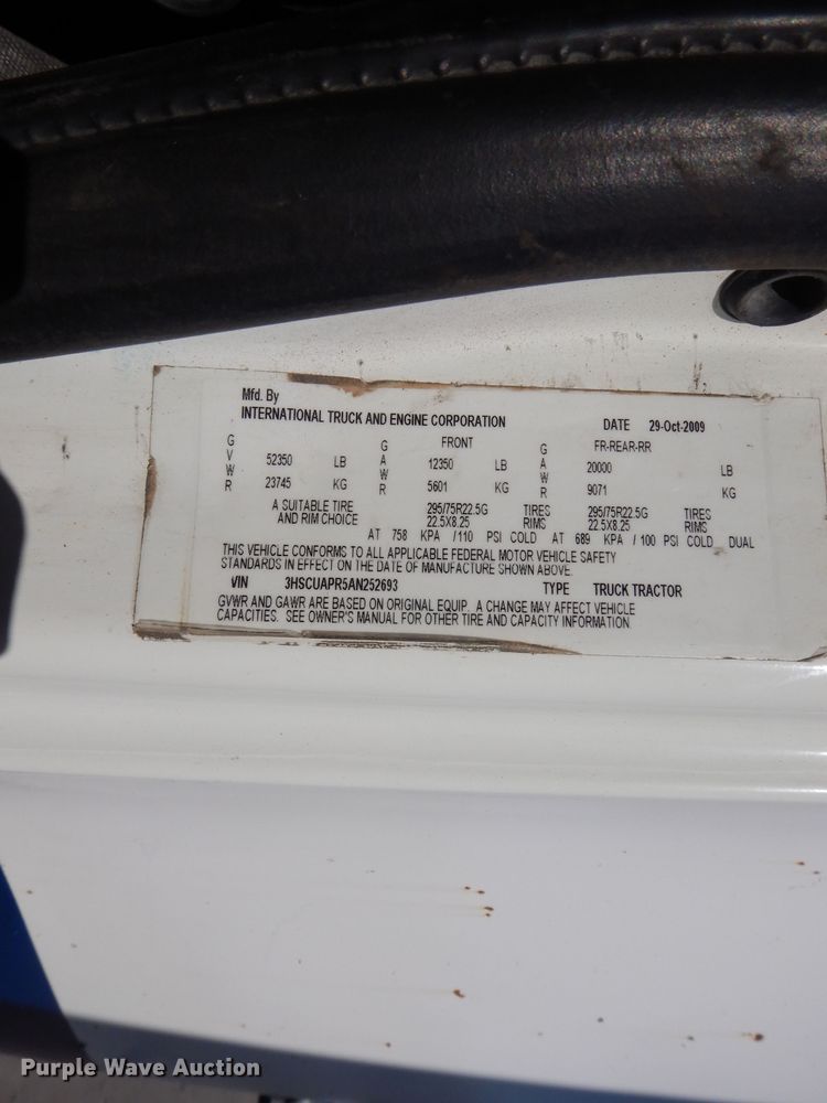 image for item DH3460 2010 International ProStar Premium  semi truck