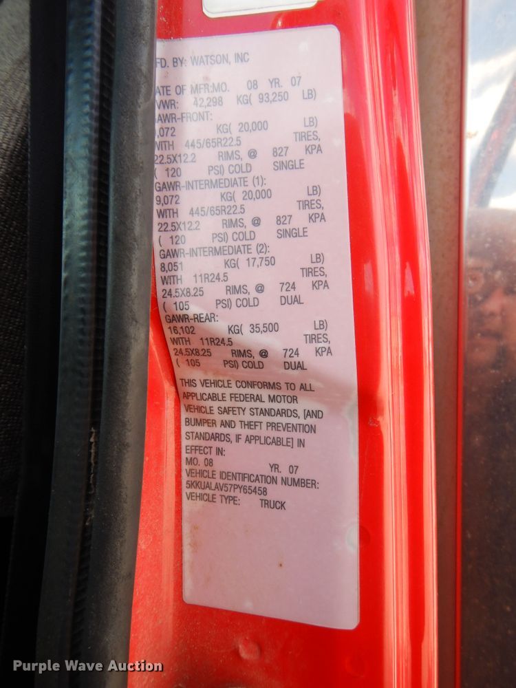 image for item DI0489 2007 Western Star 4900FA  truck cab and chassis