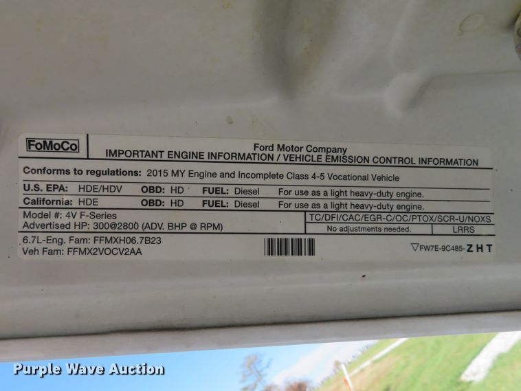 image for item DI3837 2015 Ford F550 Super Duty XL  refrigerated truck