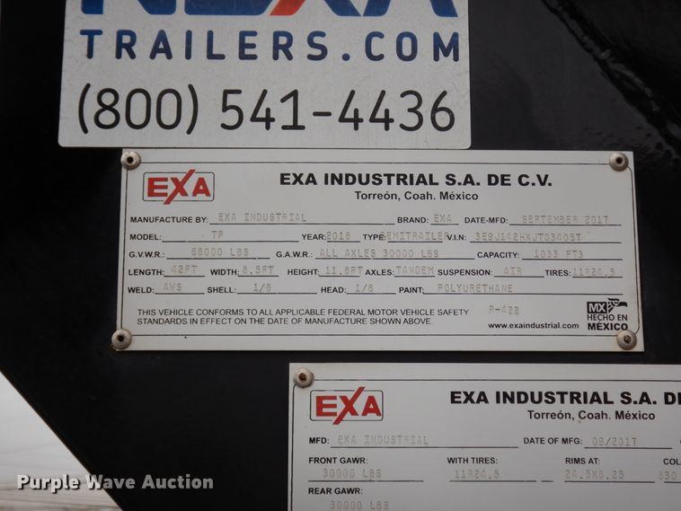 image for item DJ6666 2018 Nexa TP pneumatic dry bulk trailer