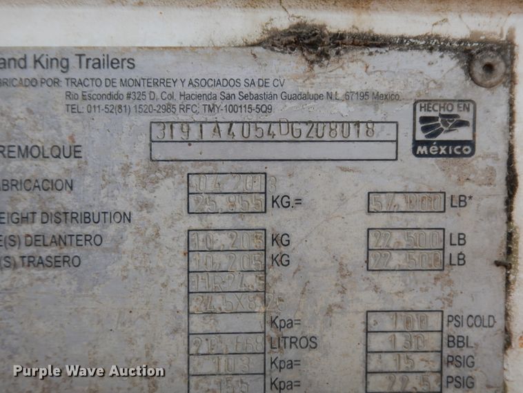 image for item DJ6723 2013 Grand King vacuum trailer